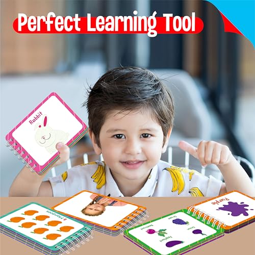 SpriteGru Preschool Learning Flipbooks - Letter, Number & Emotions Set for Kids, 96 Double-Sided Cards, Educational Toy