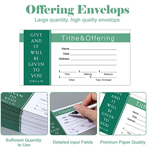 Woanger Stylish 500 Tithes and Offering Envelopes for Church Donation