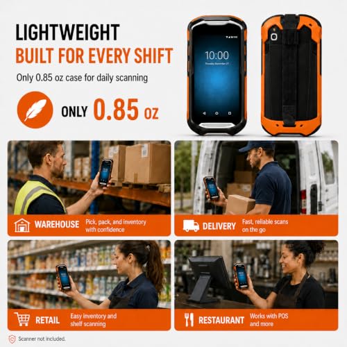 Mutelen Rugged Orange Protective Case for Zebra TC51/TC52/TC52X/TC56/TC57/TC57X/TC510K/TC520/TC520K Scanner