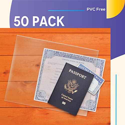 GOLD SEAL No Holes Sheet Protectors, Bulk Pack, Letter Size (8.5 x 11 Inch), Heavyweight Clear View Sheet Protectors, Top Loading, Document Protectors, Artwork Protectors,(50 Pack)