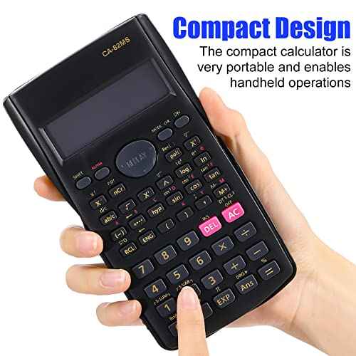 Saillong 18 Pieces 2-Line Engineering Scientific Calculator, Black Function Fractions Math Calculator for Business Office College High School Student Teacher