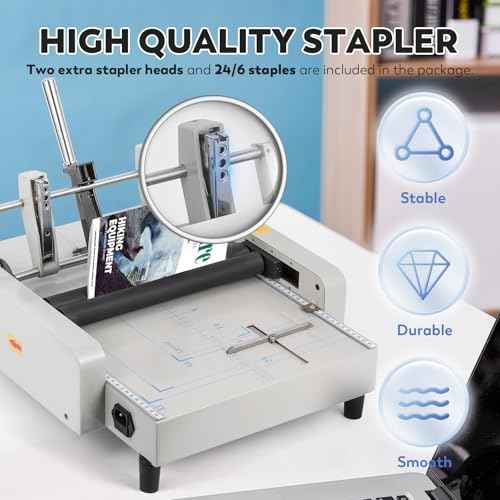 CGOLDENWALL Booklet Maker A3 Paper Folder Stapler Machine, MAX 11.7"¡¿16.5" Book Binding Folding Saddle Stitch, for Factory School Home Church, Brochures Manuals Invitations