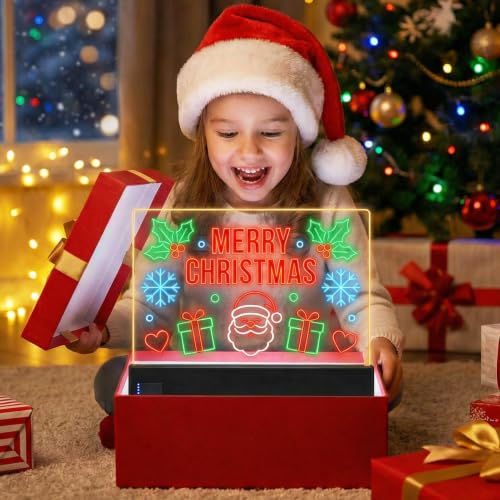 Fashlits 16-Inch LED Note Board with 8 Dry Erase Markers & Variation Black+8 Light Effects