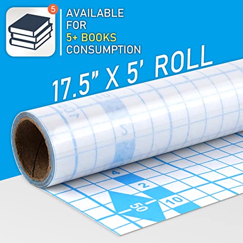 Chell Clear Contact Paper for Books 17.5 in x 5 ft Self-Adhesive Book Cover