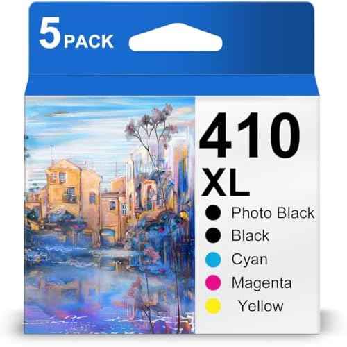410XL Ink Cartridges Replacement for 410XL 410 XL T410XL Combo Pack Work with Expression XP-830 XP-640 XP-7100 XP-630 XP-530 XP-635 Printer (5 Pack-Photo Black, Black, Cyan, Magenta, Yellow)