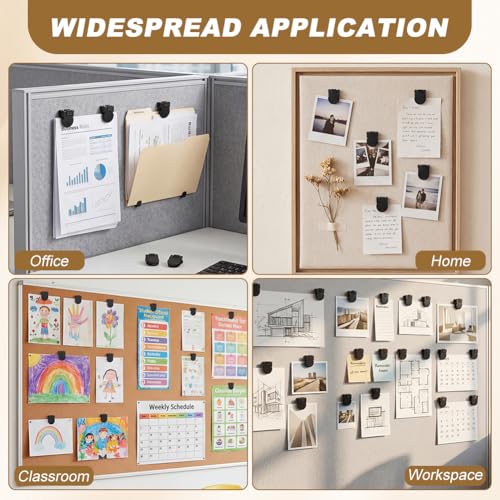Black 24pcs Cubicle Wall Clips for Bulletin Boards & Fabric Displays