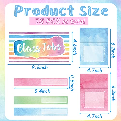 Watercolor Classroom Jobs Bulletin Board Set with 75 Pieces - Teacher Decor