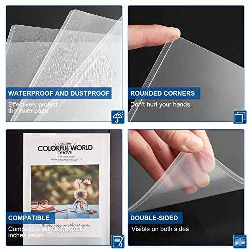 Jecery 25 Pcs 8.5 x 11'' Rigid Print Protectors Clear Rigid Plastic Paper Page Protectors Photo Plastic Sleeves for Document