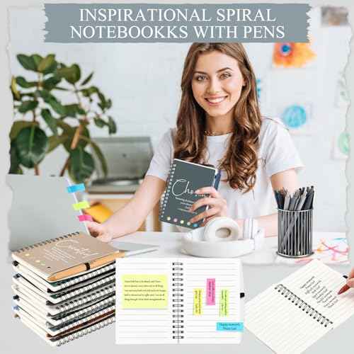 Kosiz 24 Sets/48 Pcs Christian Gifts Bulk Religious Prayer Journal Inspirational Scripture Notebooks with Bible Pen Christmas Church Gift for Women Men Grandparents Pastor Sunday School (Boho Color)