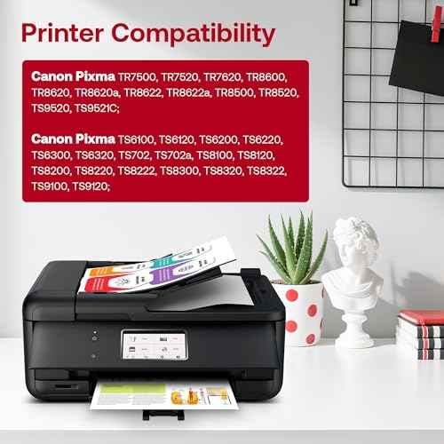 PPGI-280 XXL CLI-281 XXL 5 Color Pack High Yield Replacement for Canon 280 281 Ink Cartridges Compatible with TR8620a TR8620 TR8622a TR7520 TR8500 TR8520 TS702a TS6120 TS6320 TS8320 TS9120 TS9521C