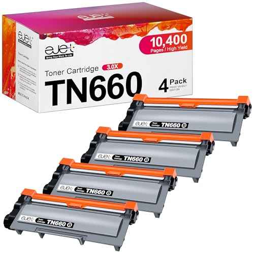 TN660 Toner Cartridge Replacement for Brother TN660 TN-660 TN 660 High Yield TN 630 TN630 Toner for Brother Printer HL-L2340DW HL-L2300D HL-L2380DW MFC-L2700DW L2740DW MFC-L2720DW Printer(4 Black)