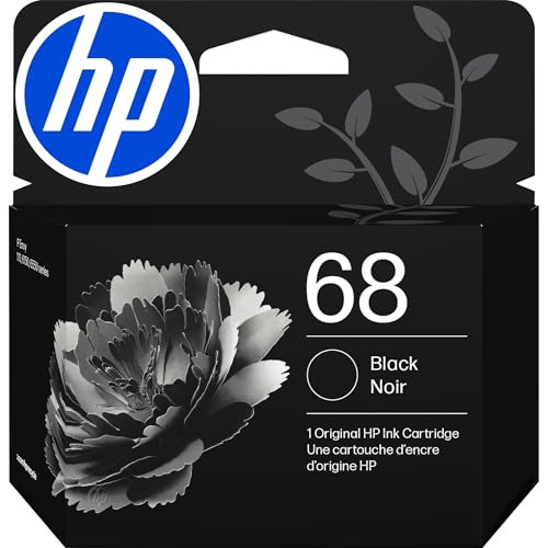 HP 68 Black Ink Cartridge for Envy 6100e, 6500e Series - Black, 7FP21TN