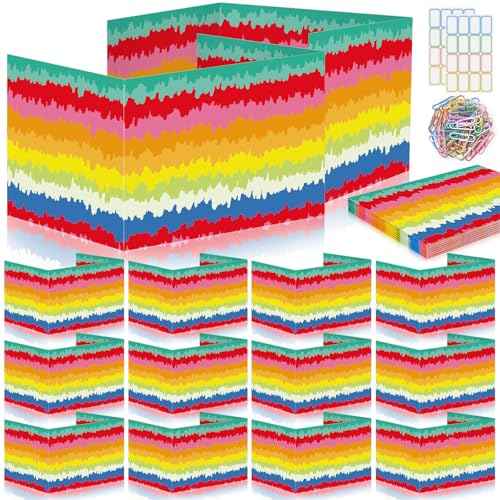 Cinrobiye 24 Pcs Inspirational Privacy Folders Standard for Students Cardboard Shields Test Privacy Boards Motivational Words Desk Dividers Shield for Classroom School Study Supplies (Tie-Dye)
