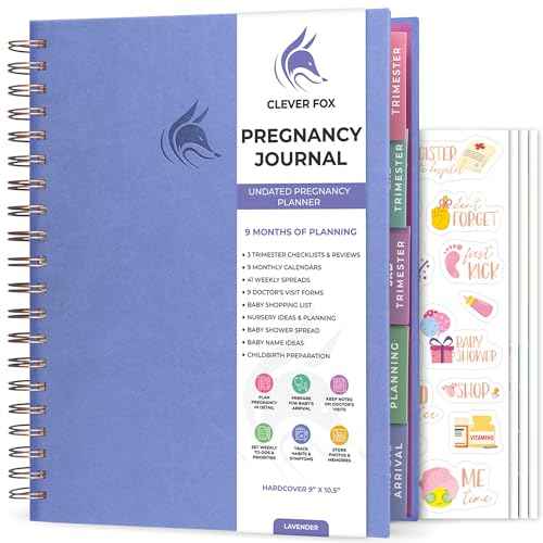 Clever Fox Pregnancy Journal & Memory Book - Pregnancy Planner & Notebook for Expecting Moms ? Baby Keepsake, First Time Moms Gift (Lavender, 9" x 10.5")