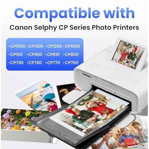 Compatible with Canon KP-108IN 3 Color Ink Cassette and 108 Sheets 4 x 6 Paper Glossy for CANON SELPHY CP1500, CP1300, CP1200, CP910, CP900, CP760, CP770, CP780, CP800, Wonfoucs Photo Paper