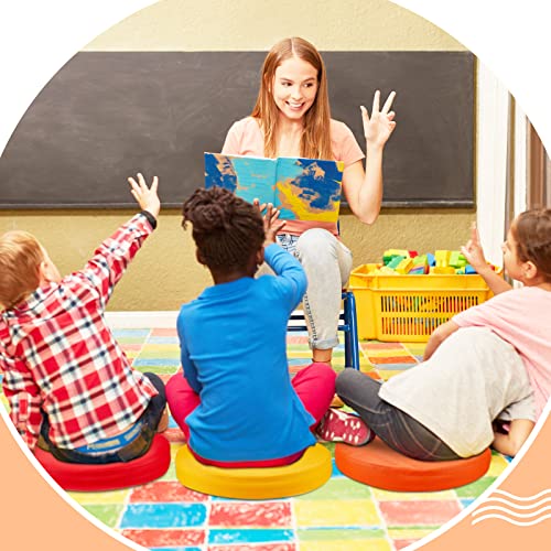 8 Pcs Kids Floor Cushions 13.8 x 13.8 x 2 Inch, Classic Color Set (Vacuum Packed)