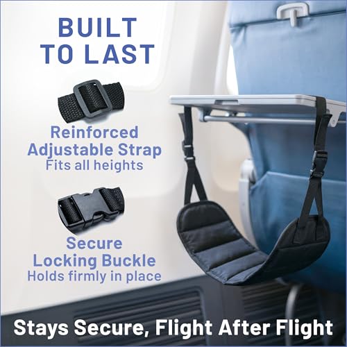 BASIC CONCEPTS Pack of 1 Airplane Foot Hammock Travel Foot Rest for Plane & Train