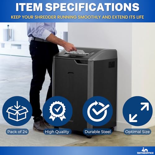 1InTheOffice Paper Shredders Lubricant Sheets 8.5" x 6" Shredder