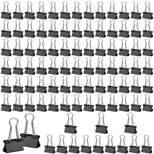 180Pcs Small Binder Clips, Mini Binder Clips, 0.63 in/15mm Clips Office Supplies, Paper Clamps, Binder Paper Clips for Office Supplies Home School Food DIY