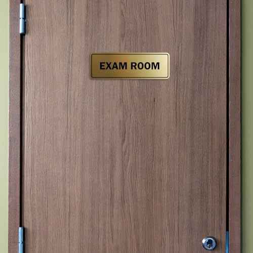 Signs ByLITA Standard Exam Room Sign (Brushed Silver) - Medium 5 Pack