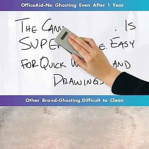 Flexible Large Dry Erase White Board Roll, 41x48 Inch Jumbo Sticky Blank Laminated Whiteboard Paper, Big Erasable Adhesive Wall Poster Sheet for Office,Classroom