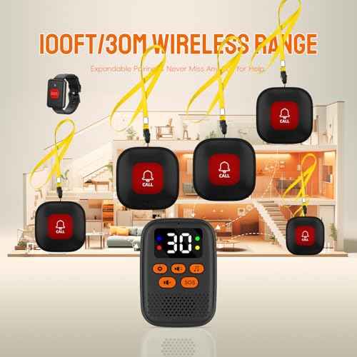 Life Alert-Caregiver Pager - WiFi Pager Life Alert Systems for Seniors no Monthly Fee, Wristband, LED Display - Home Safety for Seniors, Fall Detection, Emergency Response
