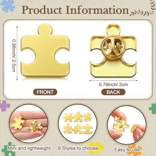 100 Sets Employee Appreciation Gifts Bulk Puzzle Piece Lapel Pins Thank You Cards Organza Bags for Team Appreciation Building Recognition Gifts for Office Soccer Baseball Team (Classic)