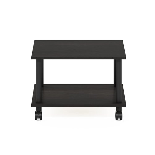 Furinno Econ Home Office Under Desk CPU and Printer Stand with Wheels, Espresso/Black