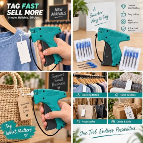 Honoson 6 Pcs Tagging Gun for Clothing with Steel Needles – 6 Pack