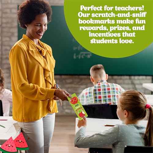 Large Sized Scratch and Sniff Scented Bookmarks, 10 Styles ? Fun Smelly Bookmarks for Kids, Teachers, Reading Rewards, Classroom Incentives, & Party Favors (Starter Pack, 30 Pieces)