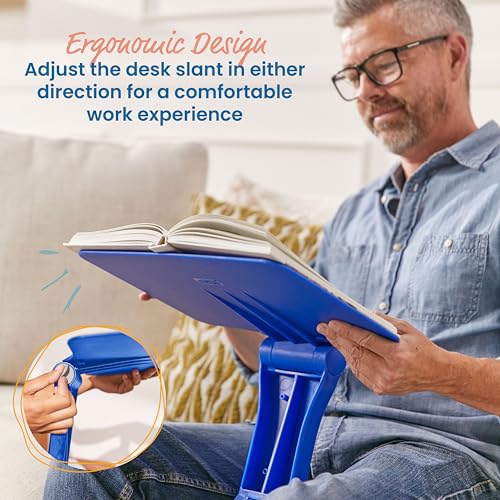ECR4Kids The Surf Folding Portable Lap Desk, Flexible Seating, Blue