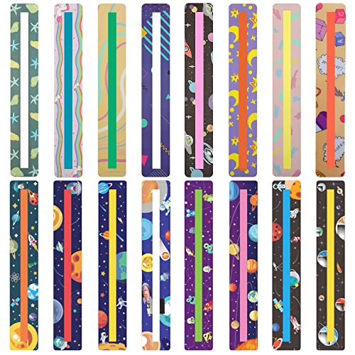Kids Reading Guide Strips 16 Pack Cartoon Highlight Bookmarks for Dyslexia