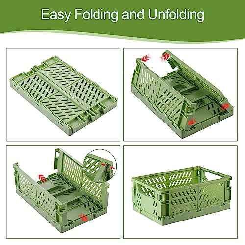 6-Pack Small Pastel Plastic Storage Baskets, Collapsible Crates for Organizing, Space-Saving Mini Bins for Classroom, Kitchen, Office, Bedroom (5.9" x 3.8" x 2.2")