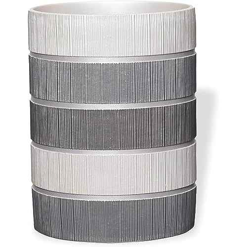 Zahari Home Decorative Trash Can for Bathroom, Office & Bedroom - 2.1 Gallons Stylish & Small Trash Can for Dorms, Desktop & Restroom - Chic Waste Basket for Compact Spaces, Modern Line, Grey