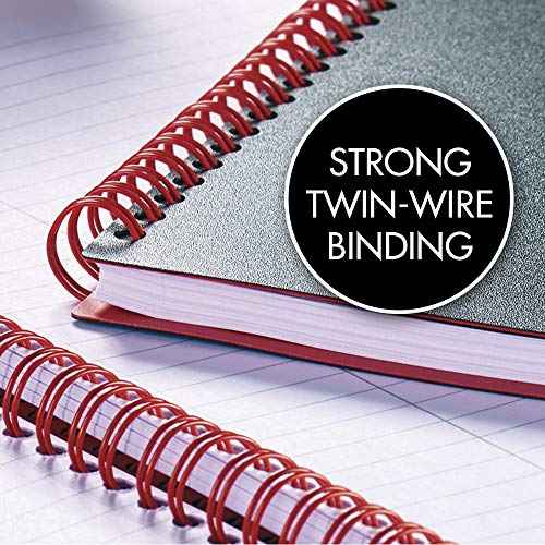 Black n' Red Notebooks, Twin Wire, Poly Cover, 11-3/4¡± x 8-1/4¡±, Large, 70 Ruled Sheets, 2-Pack (73399)