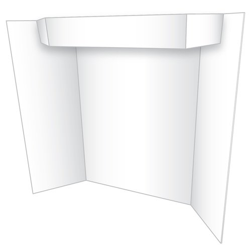 Eco Brites Two Cool Tri-Fold Poster Board, 24 X 36, White/White