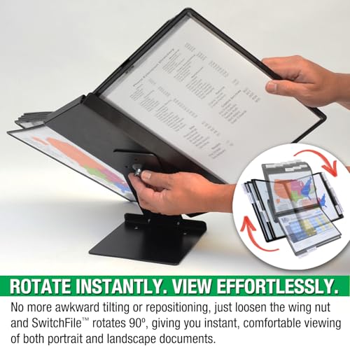 Ultimate Office SwitchFile 10-Pocket Reference Display Organizer Black Pockets