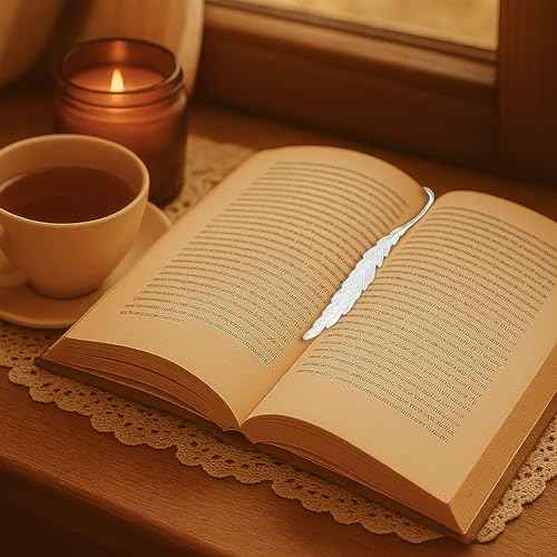 Vintage Metal Feather Bookmark with Golden Winged Charm ? Thin Unique Metal Bookmark for Book Lovers ? Reading Gifts Book Lovers, Women, Men, Teens on Christmas, Birthday, Valentine¡¯s