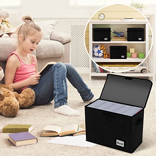 Black Collapsible Comic Book Storage Box 15.8x7.8x11.8 Inches Holds 160-180 Comics