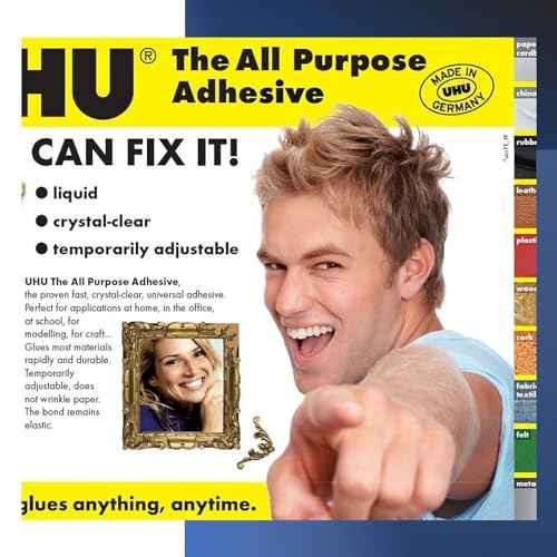 UHU All Purpose Adhesive, Fast, Strong, Crystal-Clear, Adjustable, Permanent, Transparent, 125 ml Tube, Pack of 2