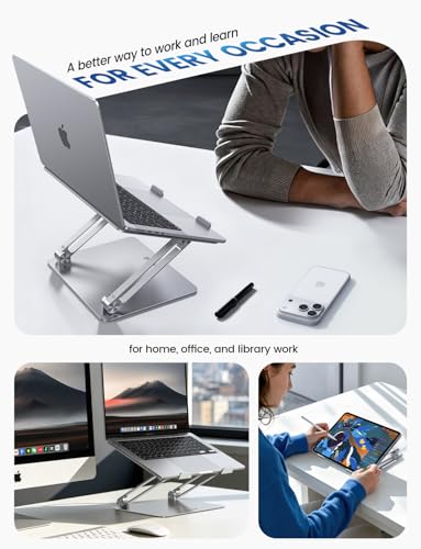 Lamicall Aluminum Laptop Stand for MacBook & 10-17.3'' Laptops - Silver