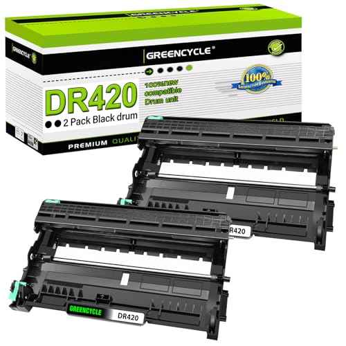 greencycle 2 Pack DR420 Drum Unit Compatible for Brother DR-420 for HL-2270DW HL-2280DW HL-2240 MFC-7360N MFC-7860DW DCP-7065DN Intellifax 2840 Laser Printer (High Yield,Without Toner)