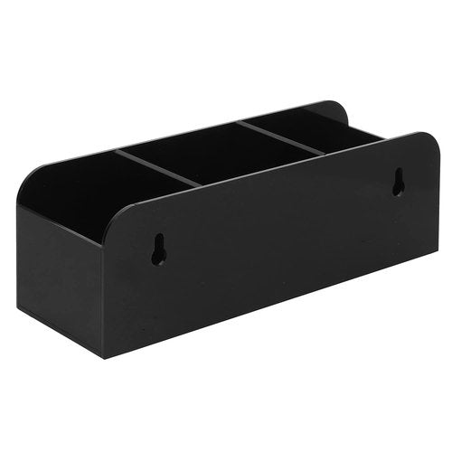 MyGift Whiteboard Marker Holder, Black Acrylic Wall Mounted or Tabletop Dry Erase Marker/Eraser/Cleaner Caddy with Cursive MARKERS Label