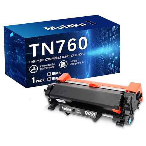 TN760 for Brother TN760 Toner Cartridges to Use with MFC-L2750DW MFC-L2710DW HL-L2350DW HL-L2395DW HL-L2370DW DCP-L2550DW Printer High Yeild Black (1PK TN760XL)