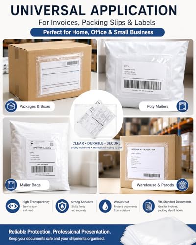 200 Pack Shipping Poly Bags - Waterproof Self-Adhesive Packing Slip Envelopes 7x10 inch
