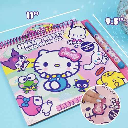 Hello Kitty and Friends Caf? Sketchbook, 20-Page Hello Kitty Notebook & Pen, Cute School Supplies, Coloring Book, Sanrio Stationery