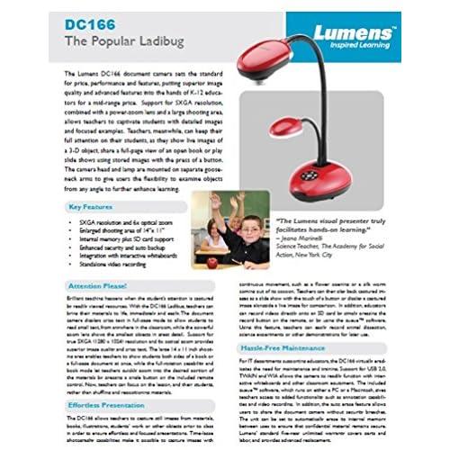 Lumens DC166 SXGA 6X Optical Document Camera Projector