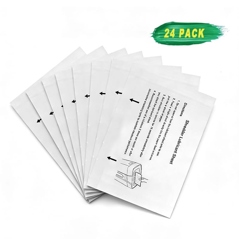 Skiennix Paper Shredder Lubricant Sheets - 24 Pack for Optimal Blade Performance