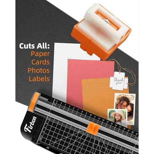 Firbon 2Pcs Refill Blades for A4 A5 Paper Cutter, Spring-Loaded Safeguard Design Replacement Blade for Paper Trimmers (Orange)