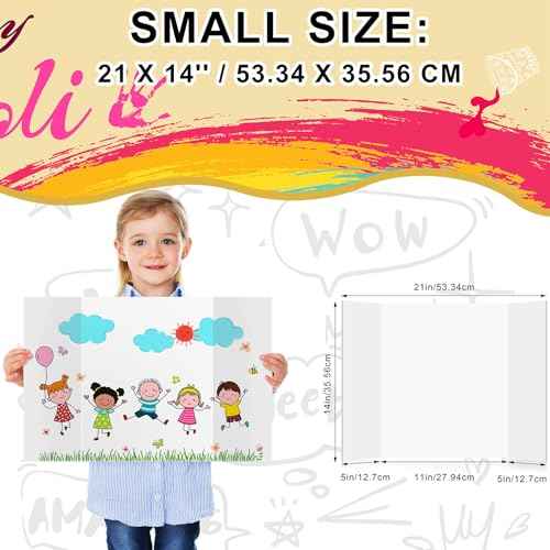 HAUTOCO 3 Pcs Small Trifold Poster Board 21 x 14 inches Tri Fold Presentation Boards White Corrugated Project Boards for Science Fair, School Project, Event Displays, Business
